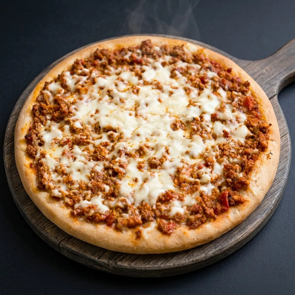 Keema Chicken Craving pizza with marinated keema chicken and melted cheese at Craze Pizza & Cake in northeast Calgary, AB